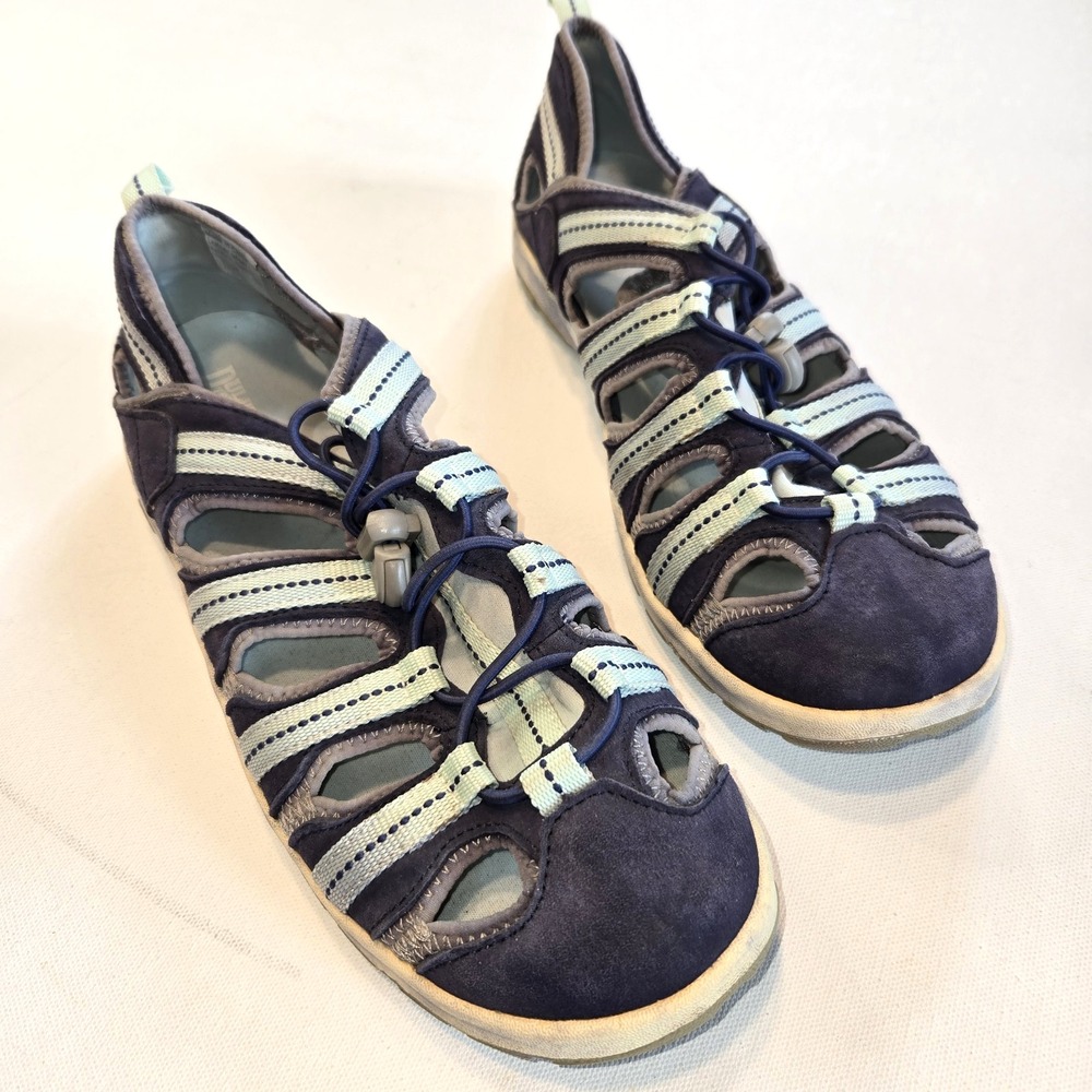 Duluth Trading Co. Women's Leather‎ Blue Gray Sports Hiking Sandals Size 9.5